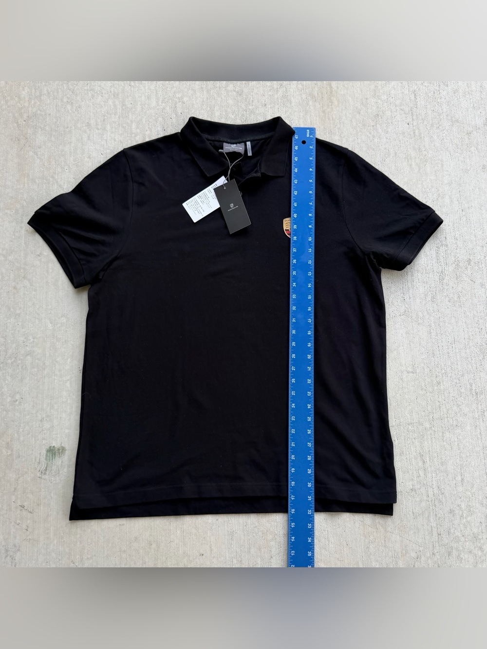 Porsche Pique Knit Polo Shirt Men Size XL Black New - Picture 7 of 7